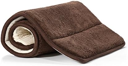 DocBear Bathroom Rug,Super Thick Memory Foam Bathroom Mats,Soft Non Slip Bath Mat,Coral Velvet Bath Rugs(Brown,Size:W16"x L24")