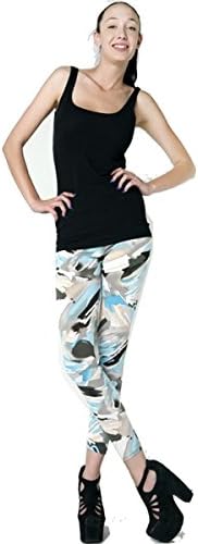 STELLA ELYSE WATERCOLOR STROKES PRINTED COTTON LEGGINGS