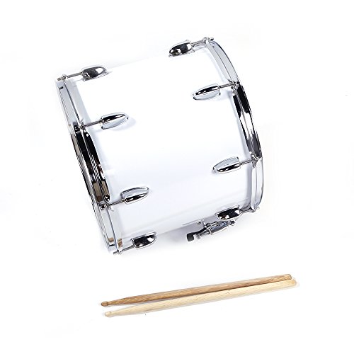 MBAT Student Marching Snare Drum Kids Percussion Kit White with Drumsticks Strap - Thumbnail 7