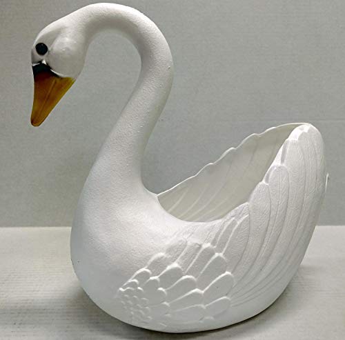 Cado 51680 Classic Outdoorindoor Animal Plastic Swan Planter, White, 16" Tall