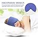 Handmade Cotton Sleep Mask - Nose Wing Design Sleeping Eye Mask Comfortable and Adjustable Blinder Blindfold Airplane with Travel Pouch - Night Companion Eyeshade for Men Women Kid (Blue)