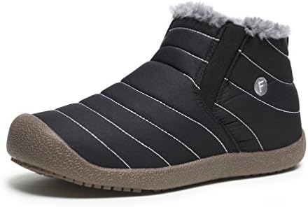 AFFINEST Men Women Waterproof Snow Boots Fur Lined Winter Shoes Slip on Ankle Booties Outdoor Sneakers