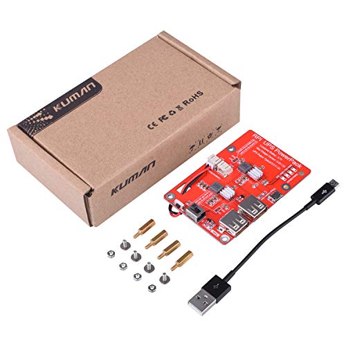 kuman UPS Battery Pack Expansion Board Power Supply for Raspberry Pi 3 Model B, B+,Pi 2 Model B & Pi 1 Model B+ A+ A (New Version Raspberry pi Battery Pack) - Thumbnail 5