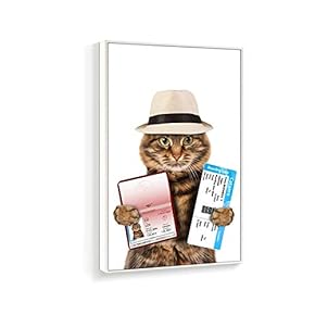 Framed Canvas Wall Art for Living Room, Bedroom Humorous Cat Canvas Prints for Home Decoration Ready to Hanging - 16x24 inches