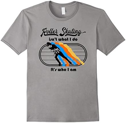 Mens Retro Roller Skater Guy | Skating Is Who I Am Funny T Shirt XL Slate