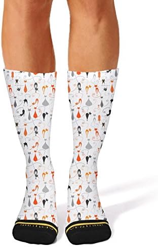 Ouawjdff Design Colourful Cute Cats White Background Fashion Women's/mens Sporty Compression Socks