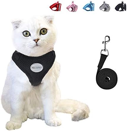 MICOOYO Cat Harness and Leash for Walking Escape Proof,Cat Leash and Harness Set,Reflective for Small Dogs/Cats,Adjustable&Comfortable Vest