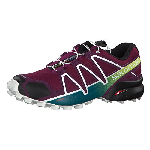 $129.95 Salomon Womens Speedcross 4 Trail Sneaker,Dark Purple/White/Deep  Lake, 10 B(M) US (Женские модели speedcross 4 след кроссовки  Саломон,темно-фиолетовый/Белый/глубокое озеро, 10 Б(М) нам)