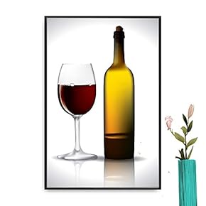 Framed Canvas Wall Art Red Wine Canvas Prints Home Artwork Decoration for Living Room,Bedroom - 16x24 inches