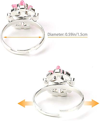 image for MIYIZOM Little Girl Girls Crystal Adjustable Rings, Princess Jewelry F