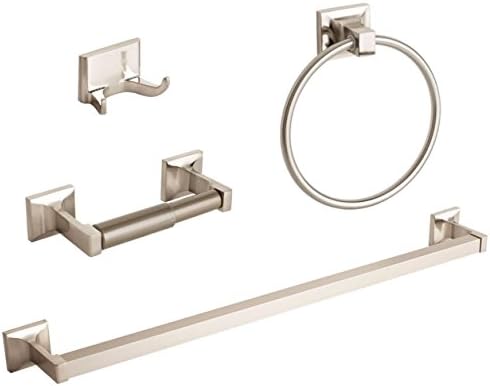 Mookshop Accessories Bathroom Hardware 4 Piece Towe Bar Set Brushed Nickel.