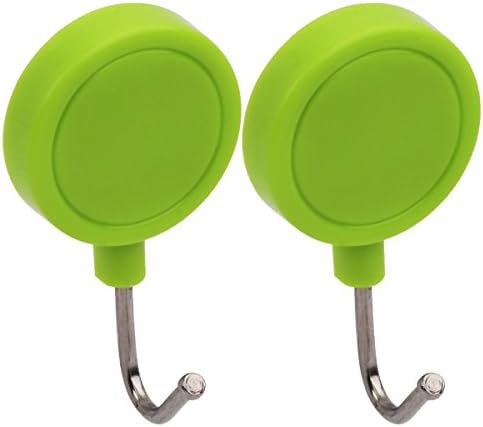 2Pcs Powerful Strong Magnetic Hanging Hooks for Refrigerator Freezer Keys Garage Metal Workplace Green One Size