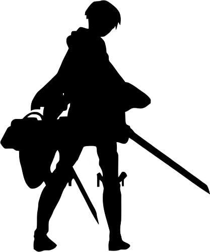 Attack on Titan Levi Sillhouette Car Window Wall Macbook Notebook Laptop Vinyl Decal