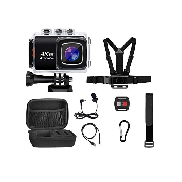 RJJG HD 4K Action-Kamera-Sport-Kamera mit eingebautem WiFi EIS-Funktion wasserdichte Fernbedienung Mic Video auf Nimm… – Bild 3