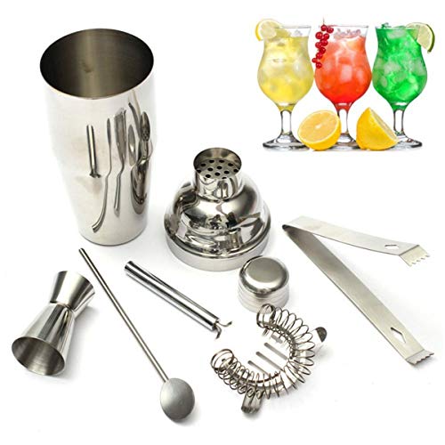 Cocktail-Shaker aus Edelstahl, 350 ml, silberfarben, 5 Stück – Bild 3
