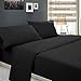 HOMEIDEAS 4 Piece Bed Sheets Set (Queen, Black), 1800 Bedding Soft Brushed Microfiber Luxury Sheets, Deep Pockets, Easy Care, Wrinkle & Fade Free