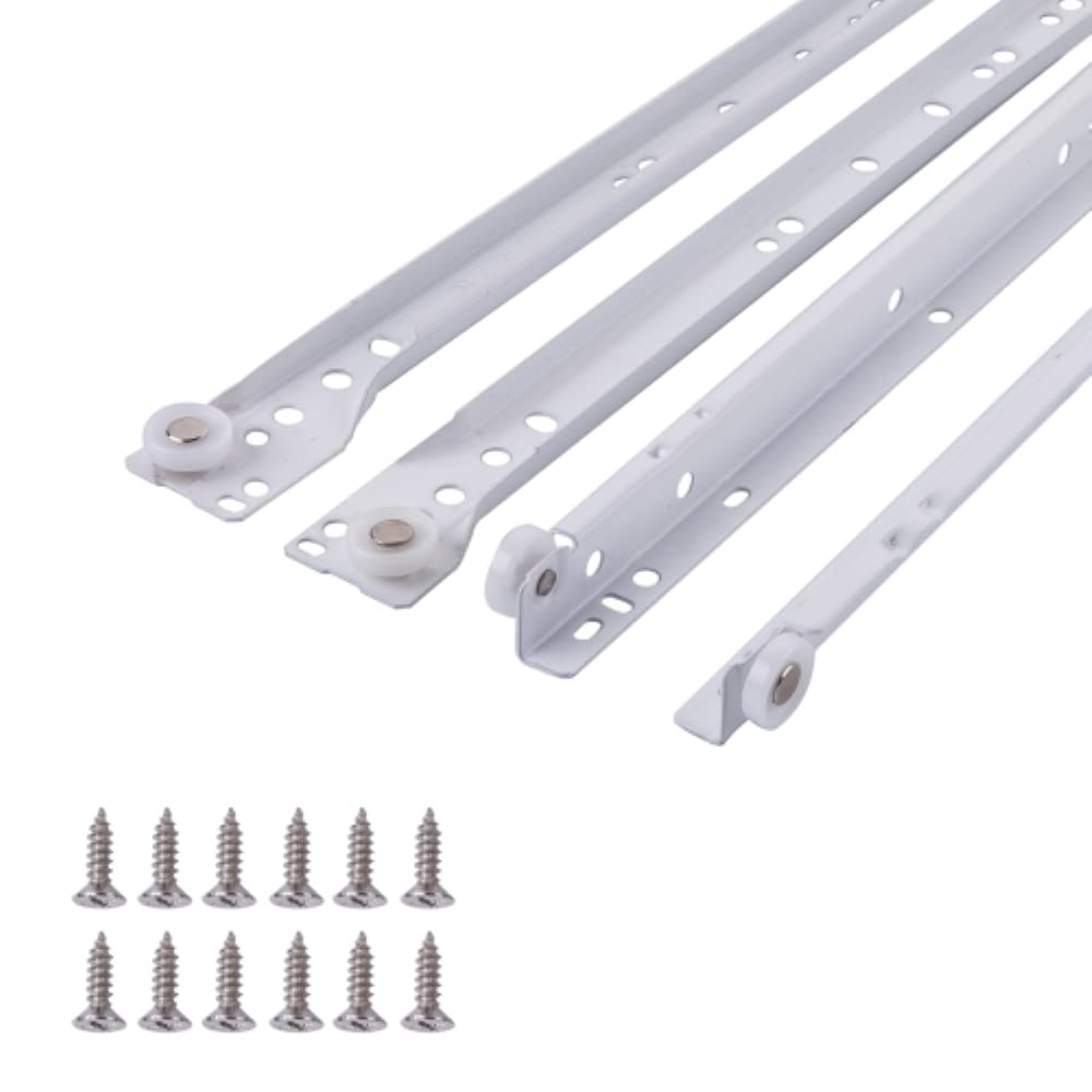 Photo 1 of 12 in. White Coated Steel Euro Bottom Mount Drawer Slides