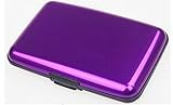Waterproof Business Id Credit Card Wallet Holder Aluminum Metal Case Box (Purple)