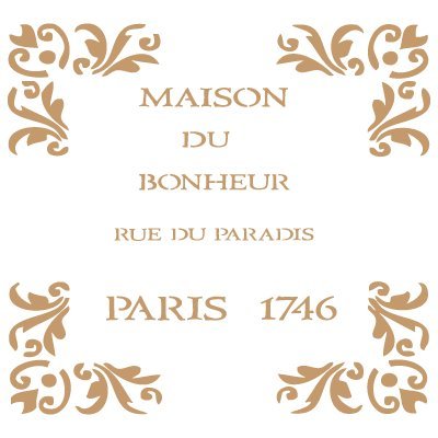 Todo-Stencil - Vintage Decor Stencil 011 House Design Approx Size 20 x 20 cm Design Size 17.5 x 13.5 cm