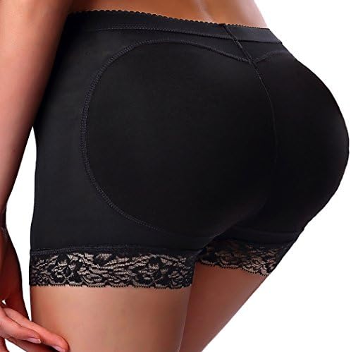 CeesyJuly Womens Lace Padded Butt Lifter Boy Shorts Hip Enhancer Shaper Panties