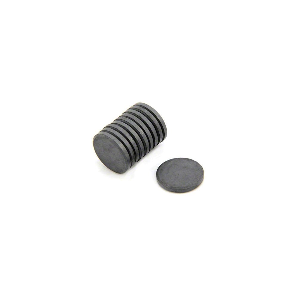 Y10 Ferrite Magnet for Arts, Craft, Science and DIY - 20mm x 3mm thick - 0.6kg Pull - Pack of 100