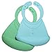 Waterproof Silicone Bibs with Food Catcher Pocket for Baby and Toddler, 2 Pack (Pearl - Green / Turquoise), Homwe