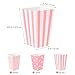 NUOLUX 48pcs Popcorn Boxes Cardboard Candy Container Rugby Stripe Wave Dot Pattern Deco1