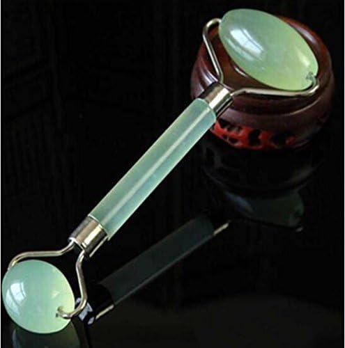 Authentic Jade Facial Roller Durable Real Jade Skin Massage Stone Roller For Face Therapy Slimming Facial Massager Tool Anti- Wrinkle Double Roller