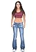 Cindy.H Women's Faded Flared Hipster Bootcut Stretch Jeans with Frayed Leg Ends