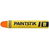 Markal 82834- Paintstik Original B Solid Paint Marker- Works on Rough, Rusty, Smooth, or Dirty Surfaces, Weather and UV-Resistant, Fluorescent Orange (Pack of 12)Made in USA