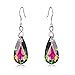 Sterling Silver Teardrop Dangle Drop Earrings with Swarovski Crystals Fine Jewelry Gift for Women Girls