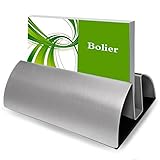 Bolier Business Card Holder, Aluminum Alloy Office Business Card Stand Name Card Display Organizer for Desk (B)