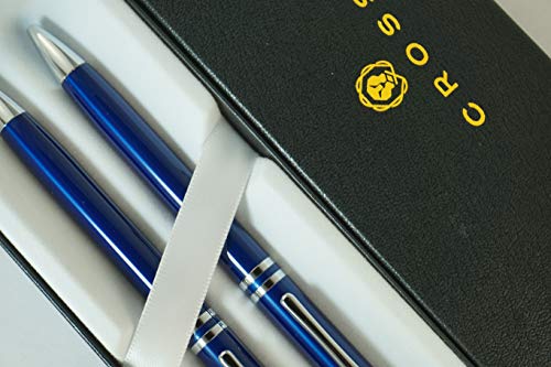 Cross Classic Executive Companion Avatar Midnight Blue Lacquer and Extremely Polished Chrome Appointments with Distinctive Cross Special Signature Mid Rings, Pen and 0.7MM Pencil Set.