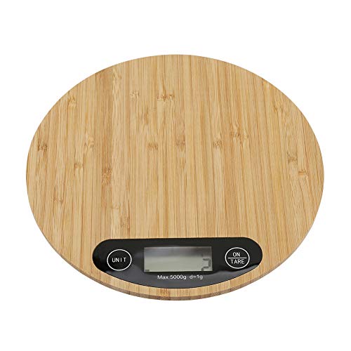 Mini Bamboo Kitchen Scale with LCD Display Electric Kitchen Weighing