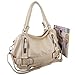 MG Collection Samantha Weave Belt Hobo Handbag, Cream, One Size