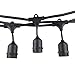 Proxy Lighting 48 Foot Weatherproof Outdoor String Lights - UL Listed - 15 Hanging Sockets - Perfect Patio Lights - Black - Bulbs NOT Included