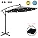 ABCCANOPY 10 FT Solar Powered LED Patio Outdoor Umbrella Hanging Umbrella Cantilever Umbrella Offset Umbrella Easy Open Lift 360 Degree Rotation with 32 LED Lights (Dark Gray)