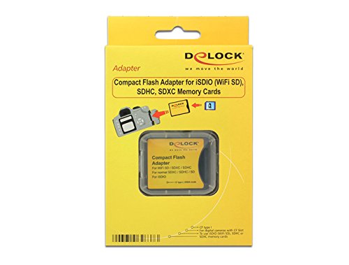 Delock 62637 Compact Flash Adapter für iSDIO (WiFi SD)/SDHC/SDXC Speicherkarten schwarz/gelb – Bild 3