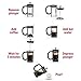 Zell French Press Coffee Maker with Stainless Steel Frame and Glass Milk Frother Set | Clear Strong Borosilicate Glass Tea & Coffee Brewer with Bonus Milk Frother | 34 Oz (1 Liter)