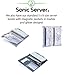 Sonic Server 5x9 11-Pocket Server Book Organizer with Double Magnetic Pockets and Zipper Pocket for Waitress Waiter Waitstaff | White Marble