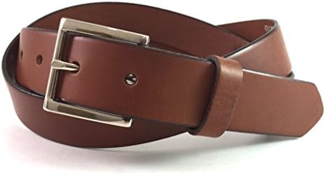 EDNA Italian-Made Leather Skinny Standard Belt with Nickel-Plated Pin Buckle