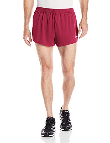 ASICS Men's Break Through 1/2 Split Short, Cardinal/White, Small