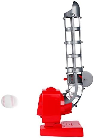 Baseball Automatic Pitching Machine Launching Serving Machine Battery Version Portable Feet Exercise for Kids Teens QCM033-1 Red &amp; Gray