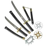 OIG Brands Ninja Toy Kit for Kids | 8 Pieces Ninja Sword and Ninja Star Dress Up Kit | Ninja Costumes for Toddler Boys