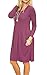 AUSELILY Womens Long Sleeve Flowy Casual Dance T-shirt Dress (XL, Mauve)