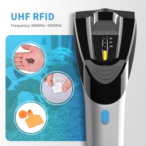 NETUM Wireless Hybrid RFID 2D Barcode Reader UHF RFID Tag Reader and QR 1D/2D Barcode Reading Via Bluetooth Connection for Retail Hospitality System DS8500