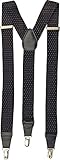 Boxed Joseph Abboud Suspenders, Black Polka, One Size