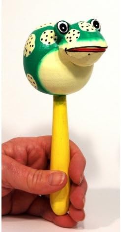 Frog Animal Maracas - Hand Carved Handmade Wooden Musical Instrument - (MRC-AFRG)