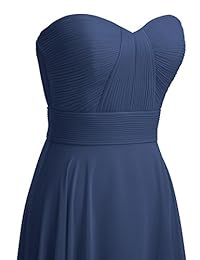 Alicepub Vestidos de dama de honor de gasa de una línea Vestido largo de baile de gala Vestido largo de noche