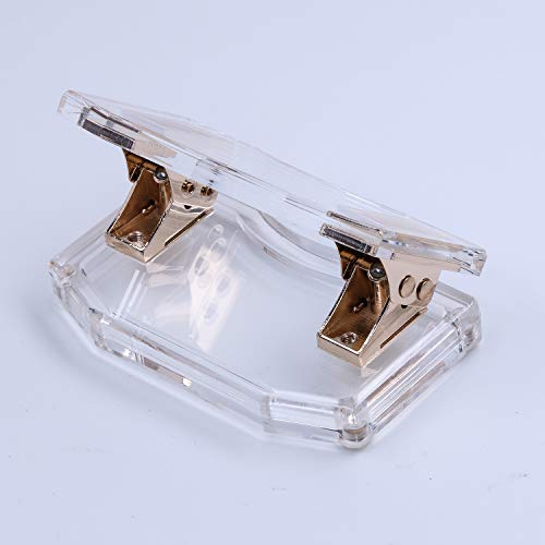 Gold & Acrylic Clear 2 Holes Paper Punch by Draymond Story - 10 Sheets Capacity (Curved Model)